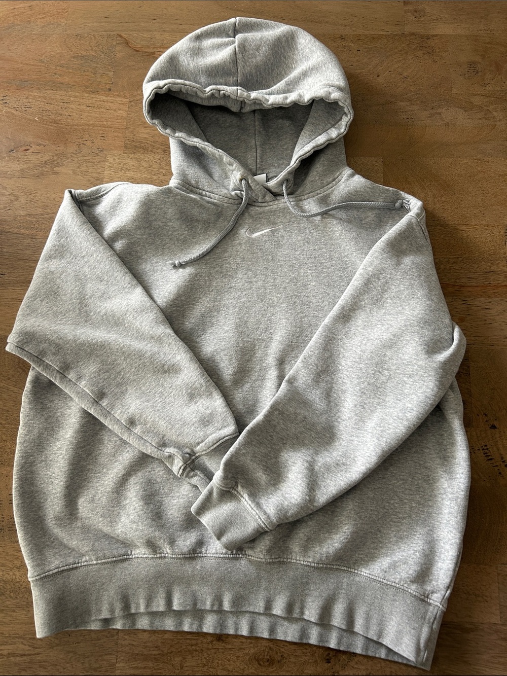 Nike Light Gray Pullover Hoodie with Swoosh